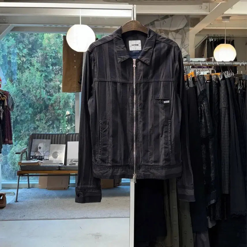 [BUNJANG] Factotum Striped Zip-Up Jacket / Factotum 스트라이프 집업 자켓