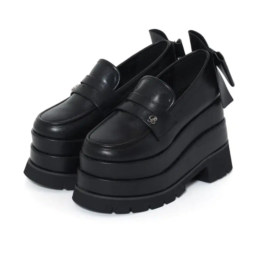 [BUNJANG] Bubbles Back Ribbon Platform Loafers / 버블즈 BUBBLES 백 리본 로퍼 통굽 구두