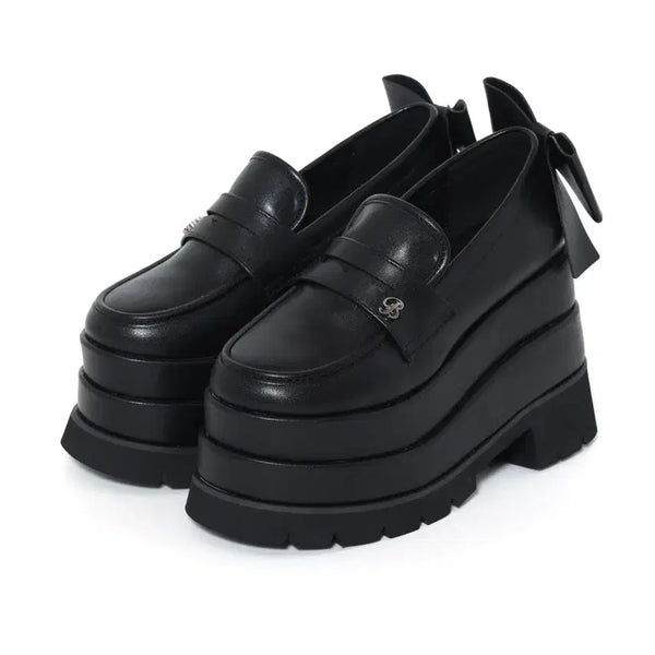 [BUNJANG] Bubbles Back Ribbon Platform Loafers / 버블즈 BUBBLES 백 리본 로퍼 통굽 구두