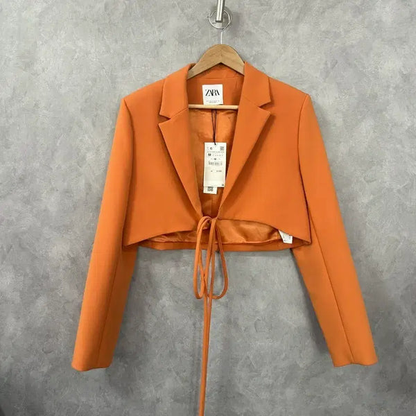 [BUNJANG] Zara Orange Crop Jacket M / 자라 오렌지 크롭 자켓 새상품 M