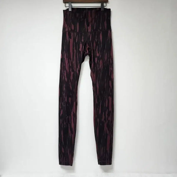 [BUNJANG] Lululemon Wine Color Patterned Leggings Size 6 / 룰루레몬 레깅스 와인 컬러 패턴