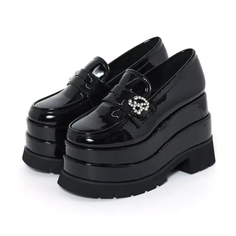 [BUNJANG] BUBBLES B Logo Platform Loafers / 버블즈 BUBBLES B 로고 통굽 로퍼 구두