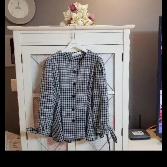 [BUNJANG] OZOC Check Pattern Blouse (Size 55-66) / 오조크 블라우스 55~66