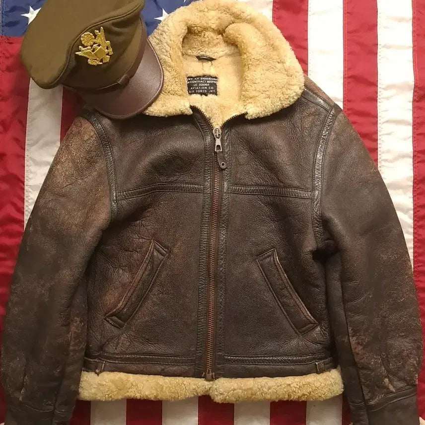 [BUNJANG] 1990s US Air Force B-3 Type Real Leather Bomber Jacket / 90's 미공군 B-3 TYPE 리얼레더 항공폭격기 무스탕