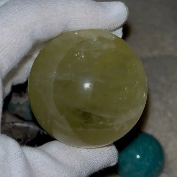 [BUNJANG] Natural Lemon Quartz Sphere Set / 천연원석 레몬쿼츠 스피어 수정 구 세트 원석 돌