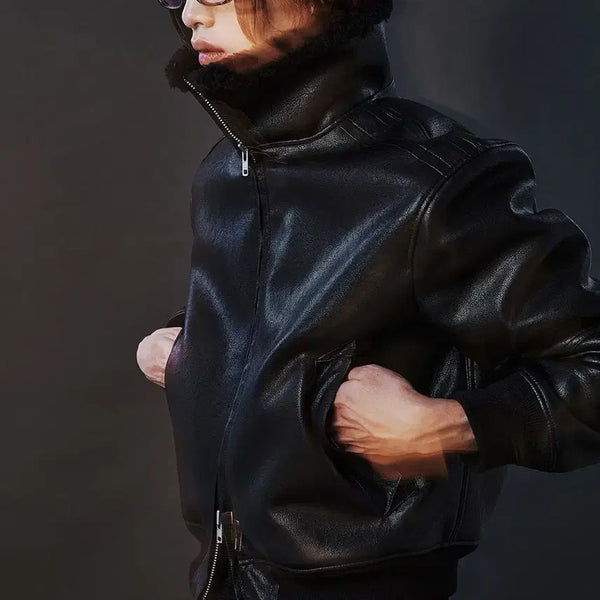 [BUNJANG] Alene Shearling High-Neck Blouson Black / 25fw 알렌느 시어링 하이넥 블루종 블랙 (무스탕)