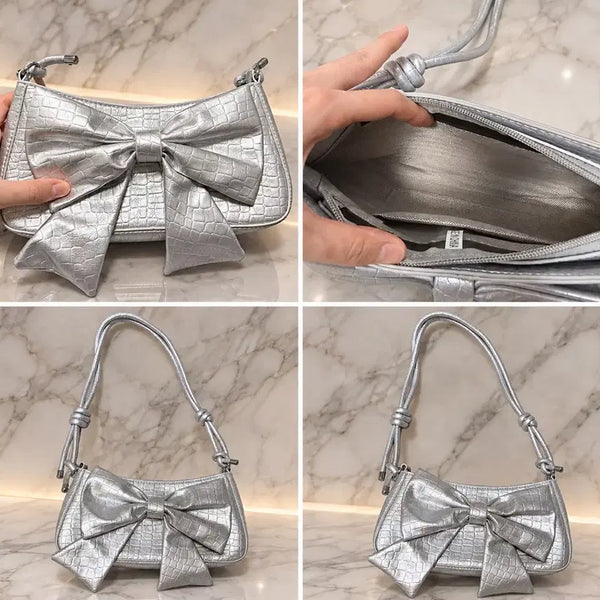 [BUNJANG] Ribbon Silver Mini Bag / 리본 실버미니백 새상품