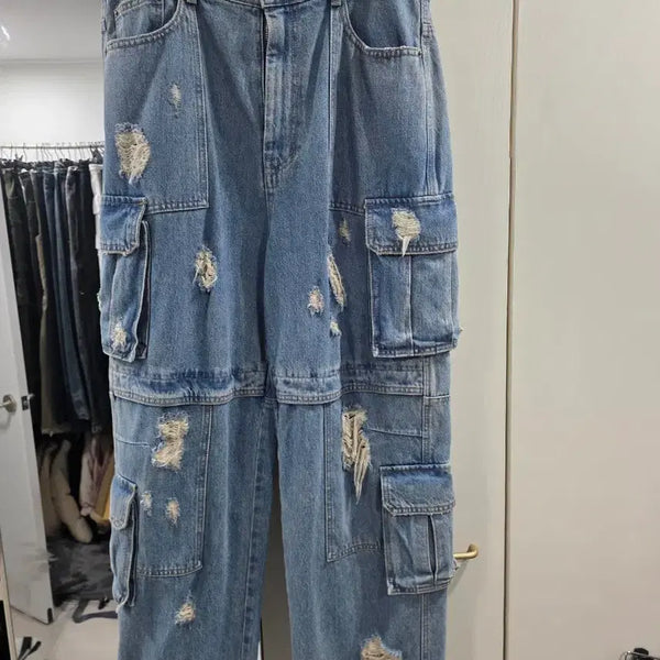 [BUNJANG] Juun.J Multi Cargo Light Wash 48 / 준지 멀티 카고 연청 48