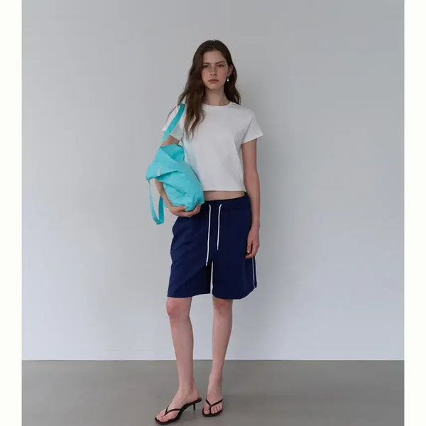 [BUNJANG] Love By Mood Rough Bermuda Pants Navy / 러브바이무드 러프 버뮤다 팬츠 네이비