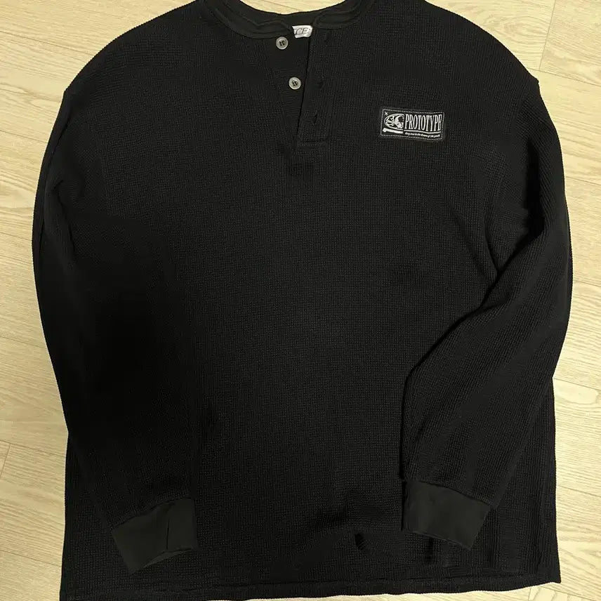 [BUNJANG] ETCE Waffle Henly Neck Long Sleeve M / etce 와플 헨리넥 롱슬리브