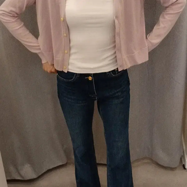 [BUNJANG] Theory Indie Pink Asymmetrical Cardigan / 띠어리 theory 인디핑크 가디건 앞뒤 언발 예쁨