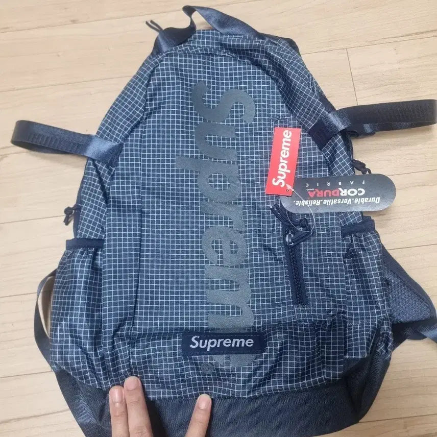 [BUNJANG] Supreme Cordura Backpack Navy Grid / 슈프림 Supreme 백팩 네이비