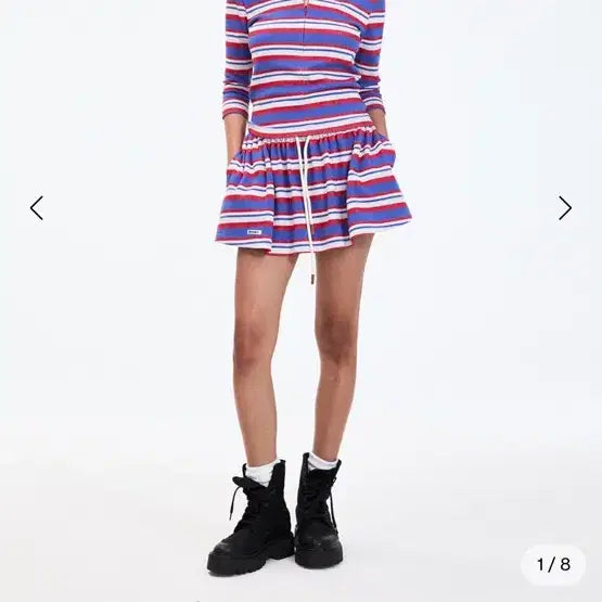 [BUNJANG] mmm Striped Mini Skirt / mmm 엠엠엠 스트라이프 미니 스커트