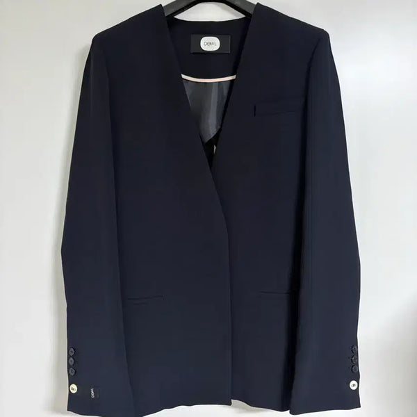 [BUNJANG] DEWL Lapel-less Jacket Dark Navy / DEWL 듀엘 노카라 자켓, M(66)