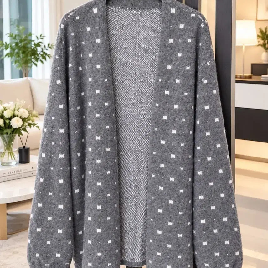 [BUNJANG] Patterned Cardigan - Grey / 패턴 가디건 그레이