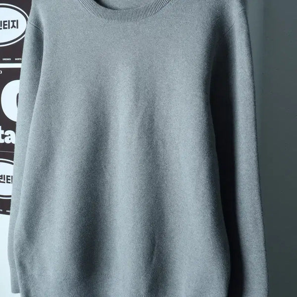 [BUNJANG] Uniqlo Knit Grey Plain XL / (XL) 유니클로 니트 그레이 무지 아메카지-H39485