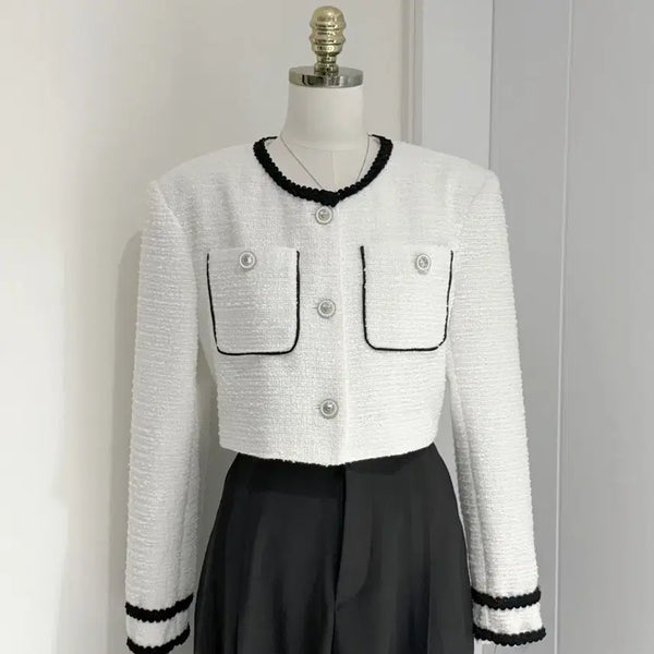 [BUNJANG] Colorblock Tweed Jacket / 배색 트위드 자켓