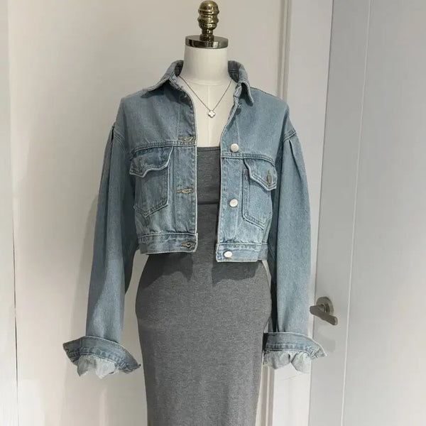 [BUNJANG] Denim Crop Jacket / 청자켓