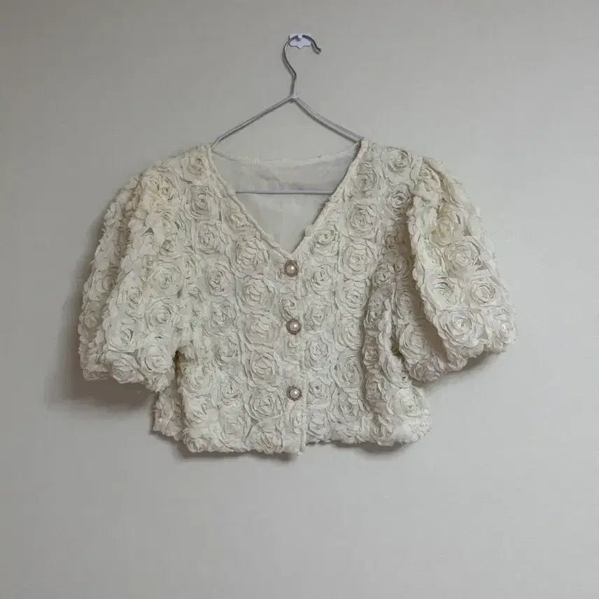 [BUNJANG] Puff Sleeve Floral Summer Jacket / 퍼프 꽃 여름 자켓
