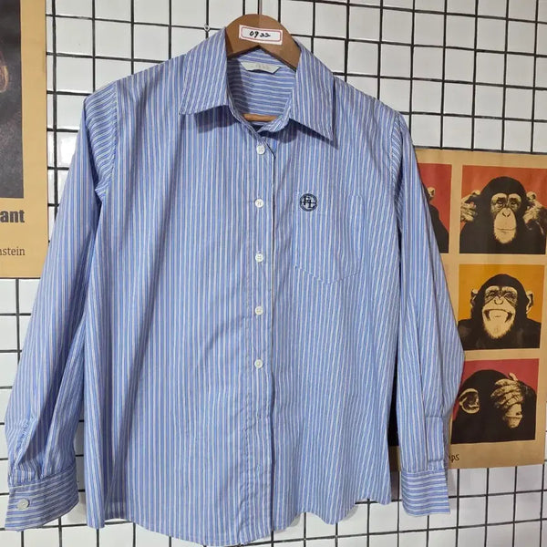 [BUNJANG] Muzak Striped Shirt Blue / muzak 스트라이프 셔츠 블루 0923