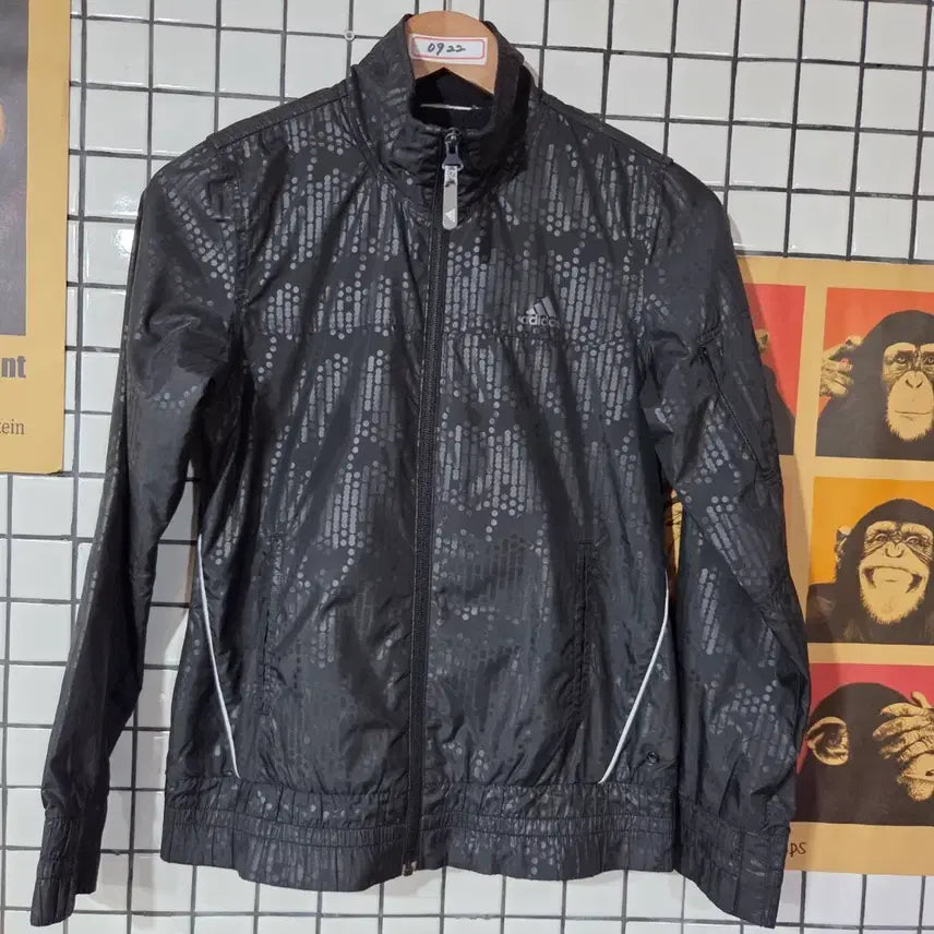 [BUNJANG] Adidas Zip-Up Jacket Black Pattern / 아디다스 집업 자켓 블랙 패턴 0923