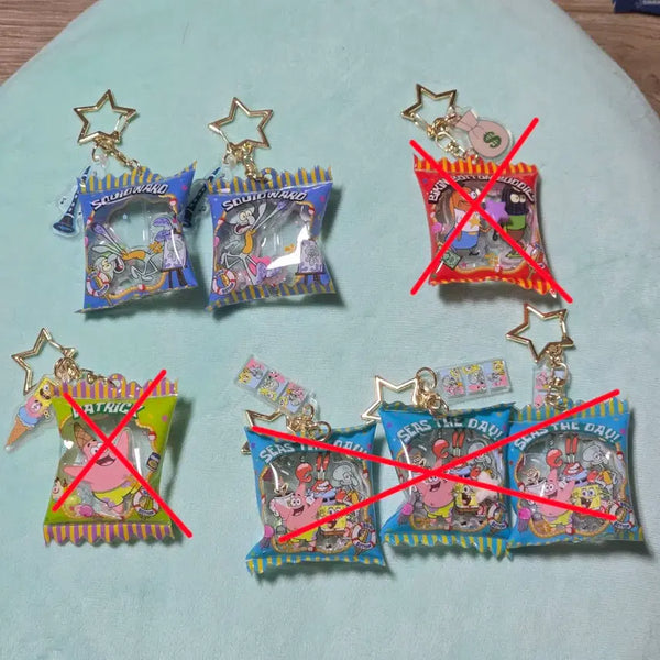 [BUNJANG] SpongeBob SquarePants Pouch Shaker Keychain / 스폰지밥 봉지 쉐이커 키링 판매합니다