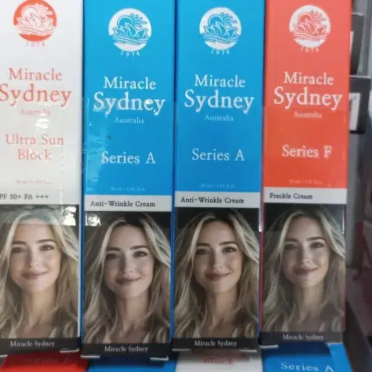 [BUNJANG] Miracle Sydney Ultra Sunblock Set / 4개세트) 미라클 시드니 울트라 선블럭/주름개선/주근깨 크림 ㅡ설명참조