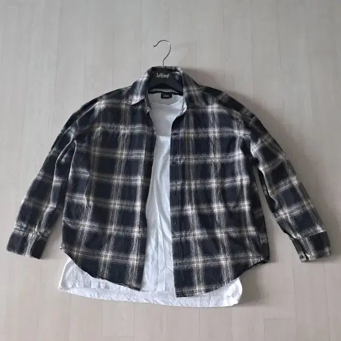 [BUNJANG] Check Pattern Loose Fit Shirt / 체크셔츠