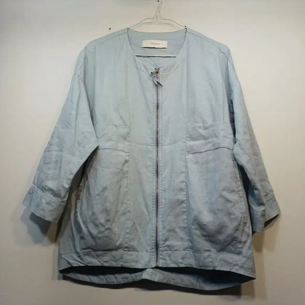 [BUNJANG] Light Blue Linen Zip-Up Jacket - Size 100 / 집업 재킷 블루 100사이즈 여름    690150