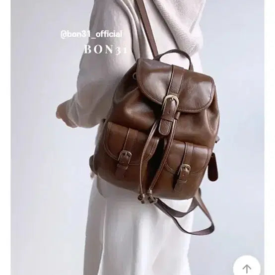 [BUNJANG] Real Cowhide Leather Backpack / 리얼 소가죽 백팩