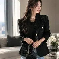 [BUNJANG] Red Bella Classic Tweed Jacket (Black/Ivory) / 레드벨라클래식트위드 자켓 (블랙/아이보리)