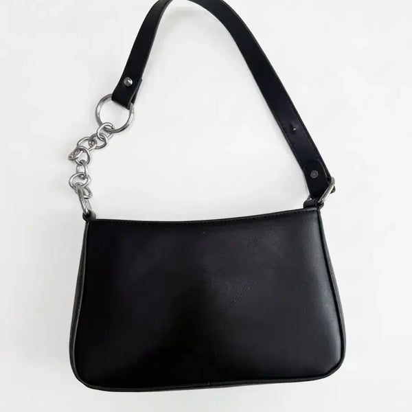 [BUNJANG] Vintage Chain Shoulder Bag Black / 빈티지 체인 숄더백 블랙