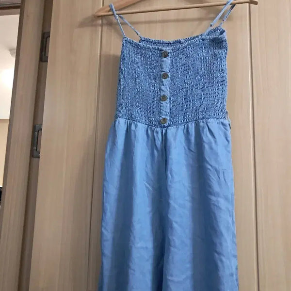 [BUNJANG] Light Wash Denim Jumpsuit / 점프슈트