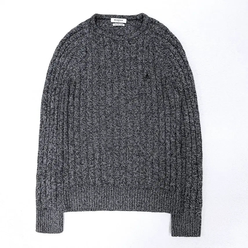 [BUNJANG] Beanpole Grey Marled Pattern Knit / [100] 빈폴 그레이 보카시패턴 니트