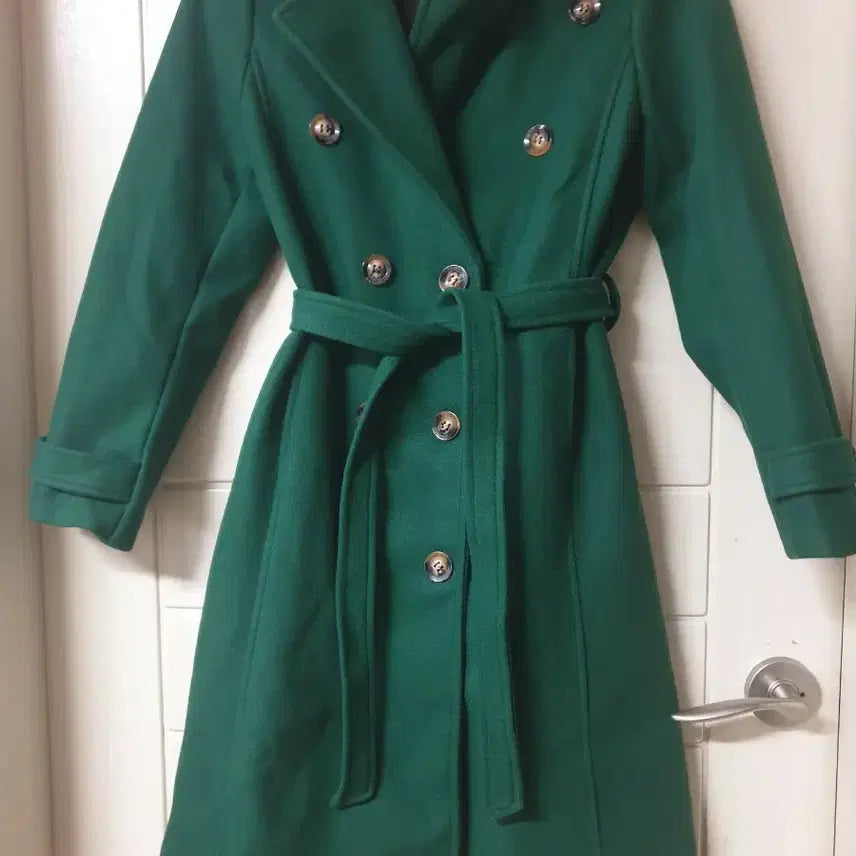 [BUNJANG] HYG Green Double-Button Coat Size 66 / HYG 그린 더블 버튼 코트 66 사이즈