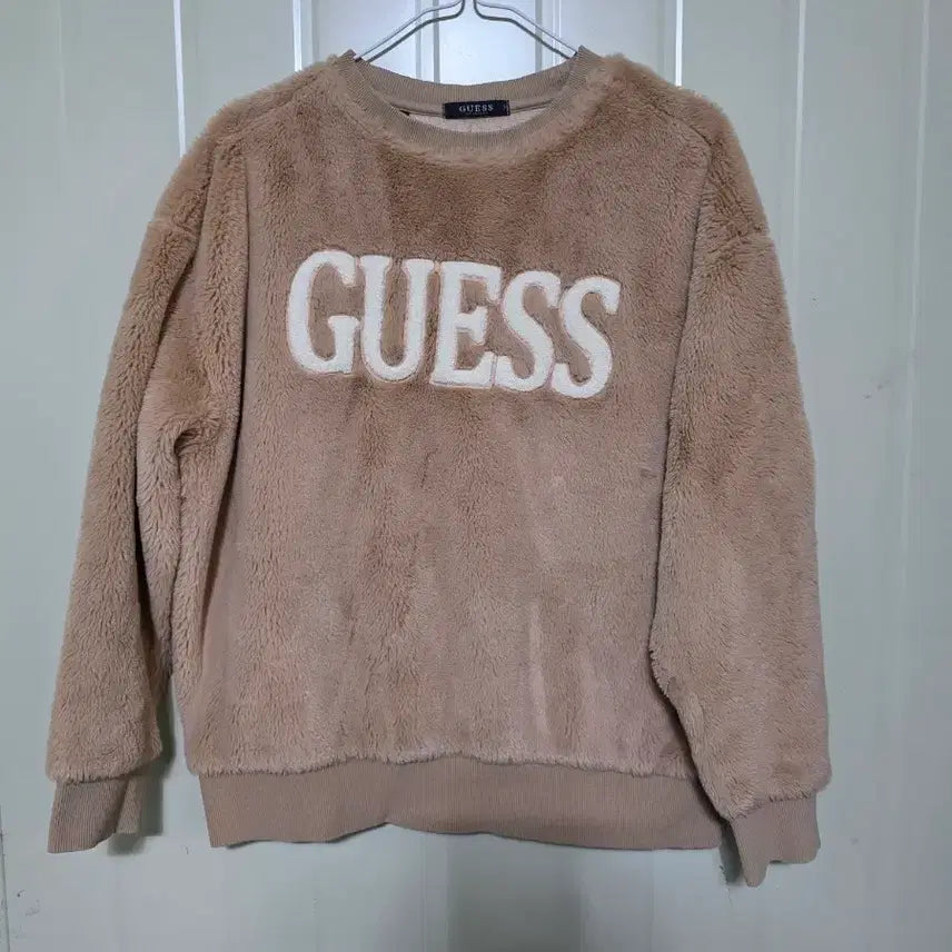 [BUNJANG] Guess Fur Sweatshirt Beige S / 게스 퍼 맨투맨 베이지s