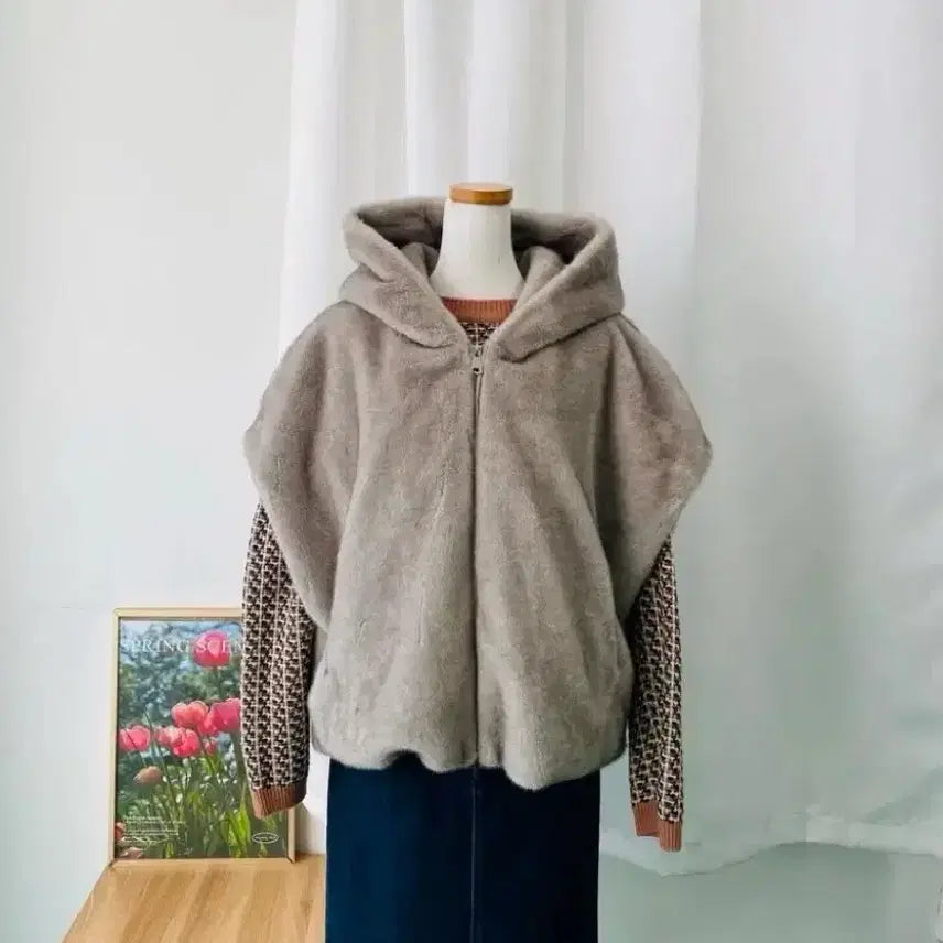[BUNJANG] LBL Essential Fur Hooded Zip-Up L / LBL 에센셜 털 후드 집업 L