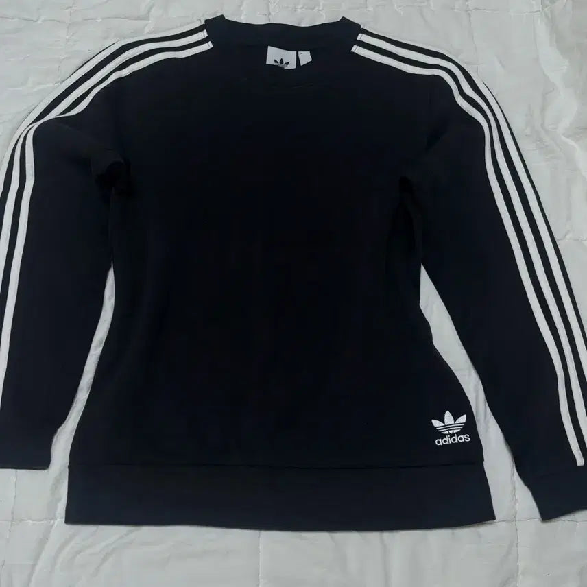 [BUNJANG] Adidas Black Three-Stripes Sweatshirt S / 아디다스 블랙 삼선 맨투맨 S