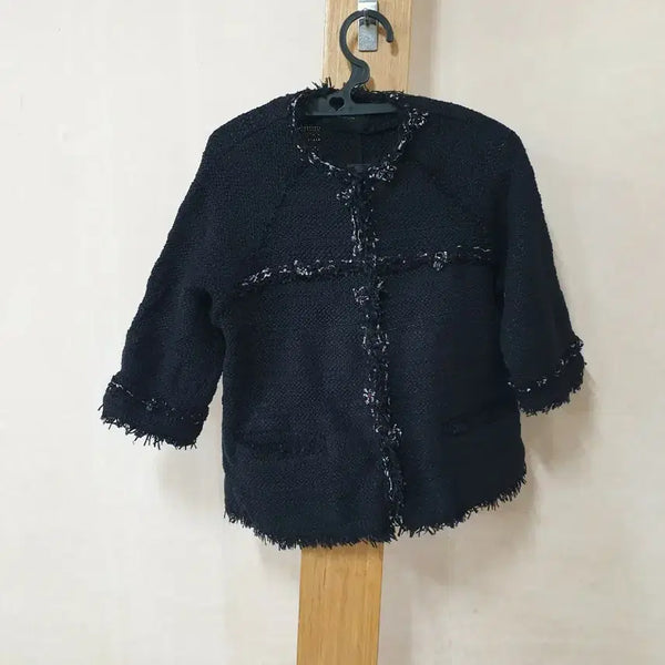 [BUNJANG] Time Postmodern Black Tweed Jacket F (85-90) / 타임 포스트모던 블랙 트위드 자켓 F (85~90)