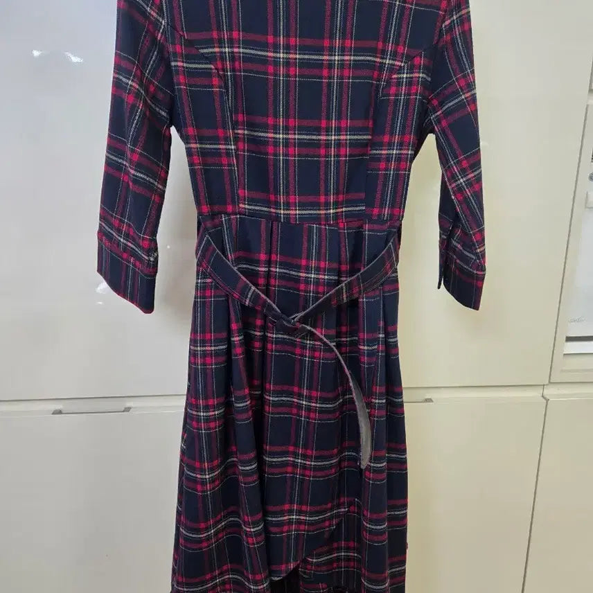 [BUNJANG] Check Pattern Belt Dress / 체크 패턴 벨트 원피스