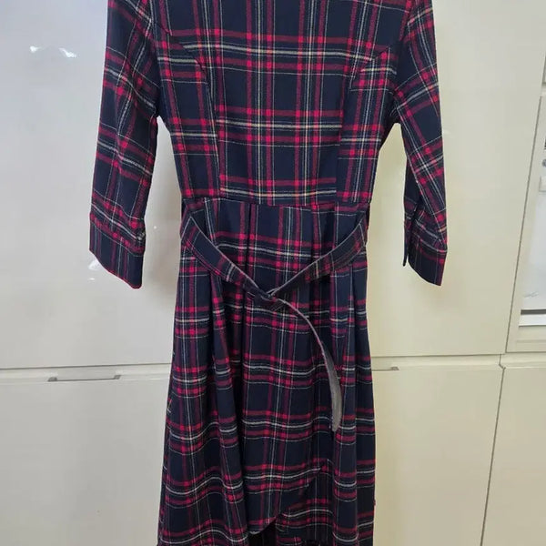 [BUNJANG] Check Pattern Belt Dress / 체크 패턴 벨트 원피스