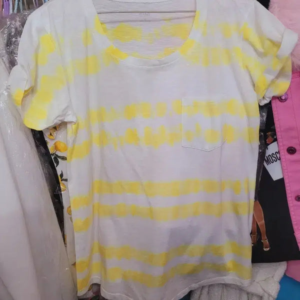 [BUNJANG] Tie-Dye Yellow T-Shirt (Imported M) / 타이 다이 티셔츠 옐로우 수입M