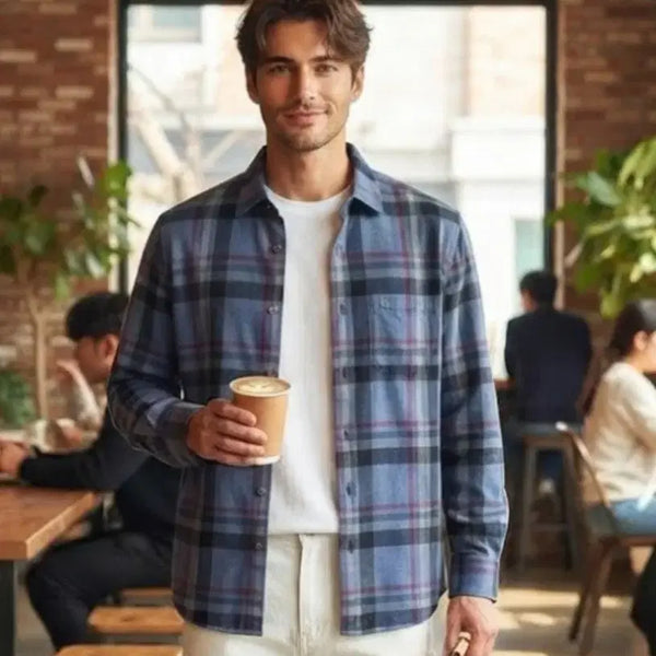 [BUNJANG] Daks Check Wool Blend Shirt 110 / 닥스 체크  모 혼방. 셔츠110