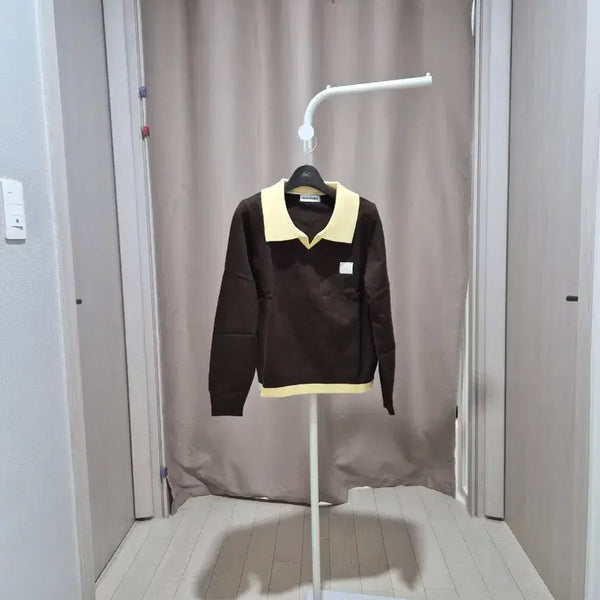 [BUNJANG] Acne Studios Knit Sweater Brown Yellow Colorblock / 아크네 니트 브라운 옐로우 배색.새상품