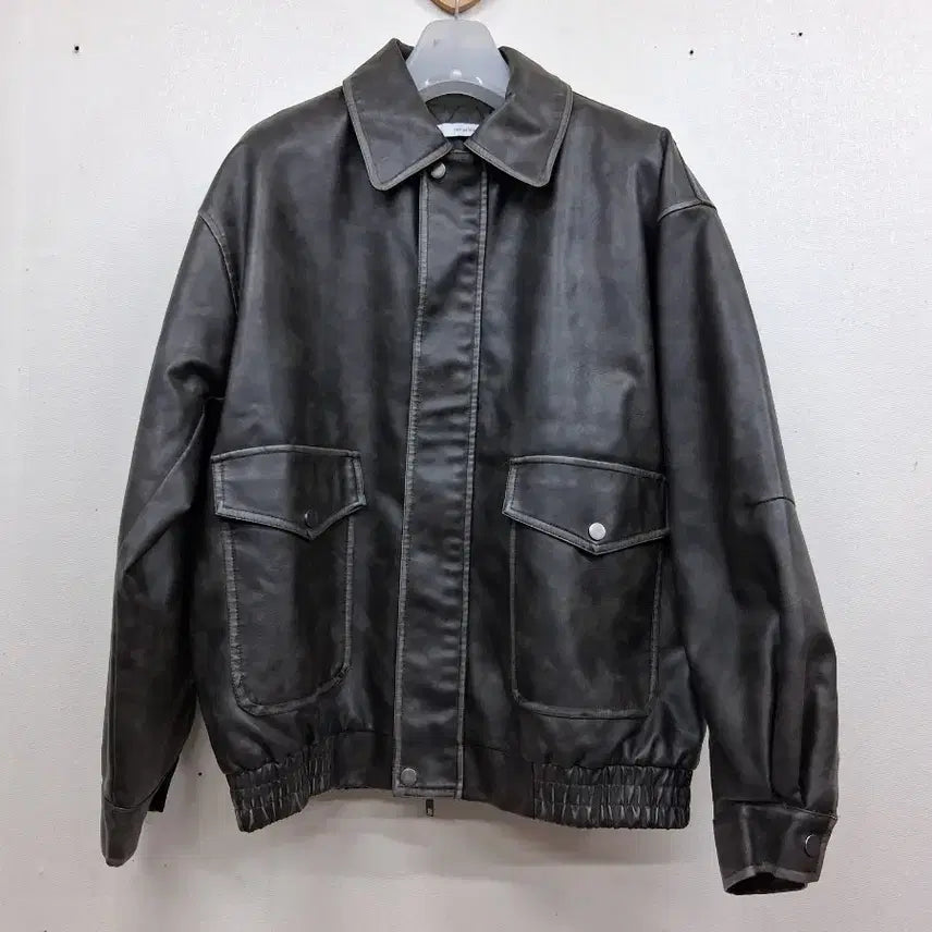[BUNJANG] Faux Leather Jumper Size 90 / 멋스런 인조가죽 점퍼90(남)/미사용수준