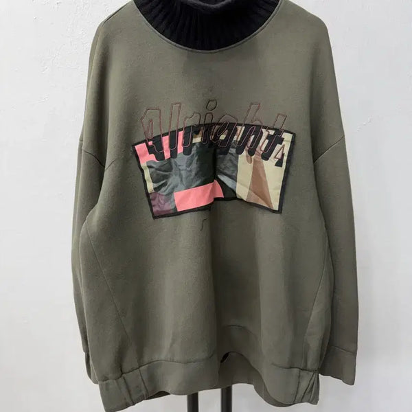 [BUNJANG] Second Floor Turtle Neck Neoprene Sweatshirt / 정품) 세컨플로어 한섬 루즈핏 터플넥 네오플렌 맨투맨 55