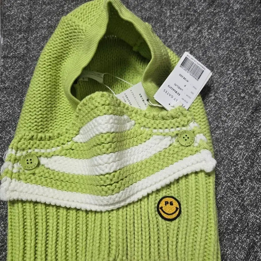 [BUNJANG] PEARLY GATES Lime Smile Knit / 파리게이츠 라임 스마일 니트