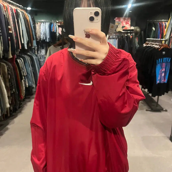 [BUNJANG] Nike Old School Windbreaker Warm-up Jacket Red / (020) NIKE 나이키 올드스쿨 바람막이 윈드브레이커 웜업 레드