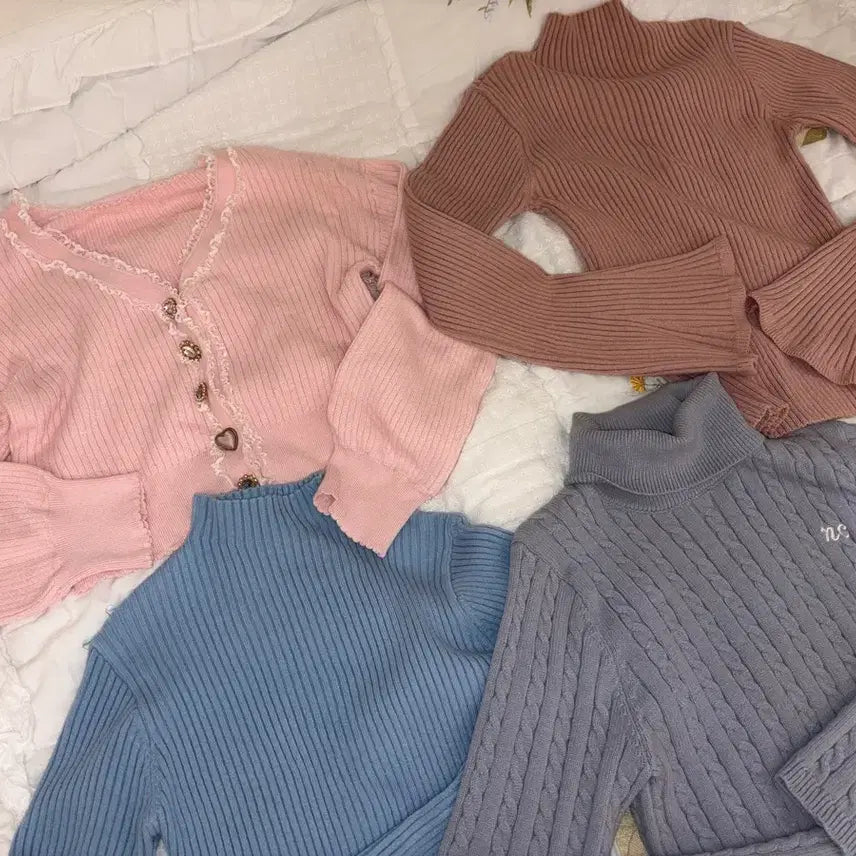 [BUNJANG] Japanese Knit and Cardigan Bundle Set (4 pcs) / 일본 니트, 가디건류 4벌 일괄/ 양산형 지뢰계 스나계 나눔
