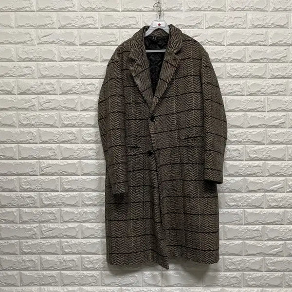 [BUNJANG] Men's Wool Checkered Coat / @1053) 남성 체크 모직 코트
